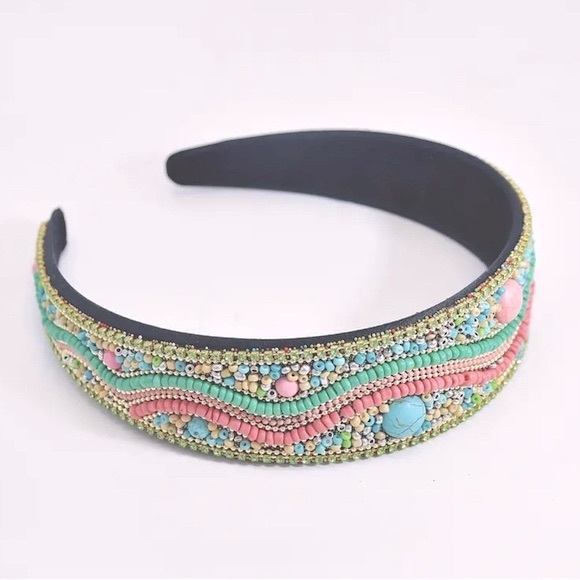 Boho Beaded Headband - Picture 2 of 3